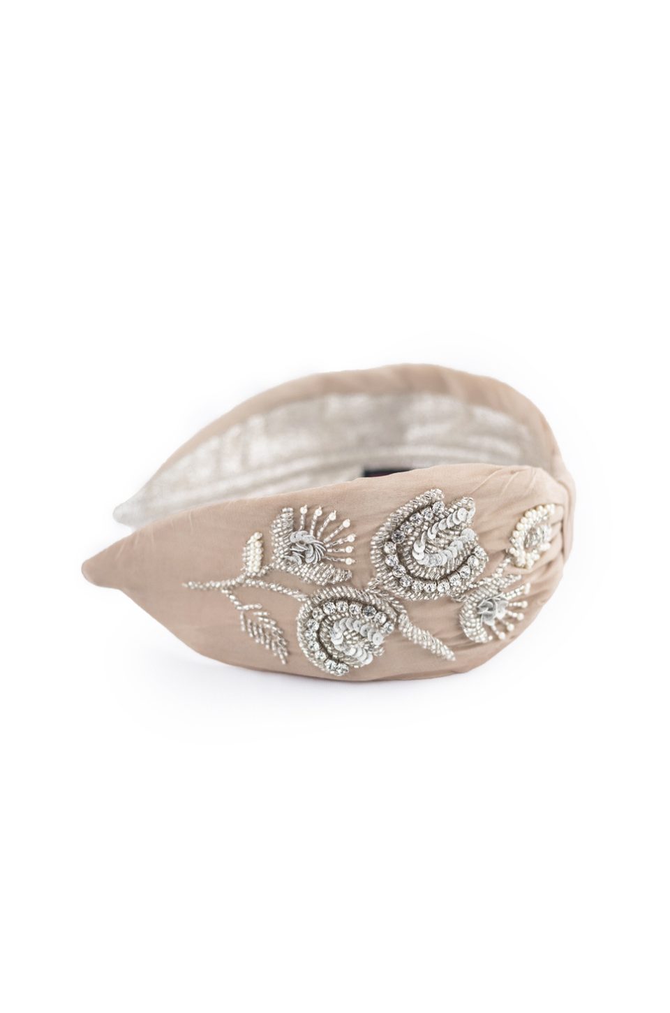 Beige Beaded Headband
