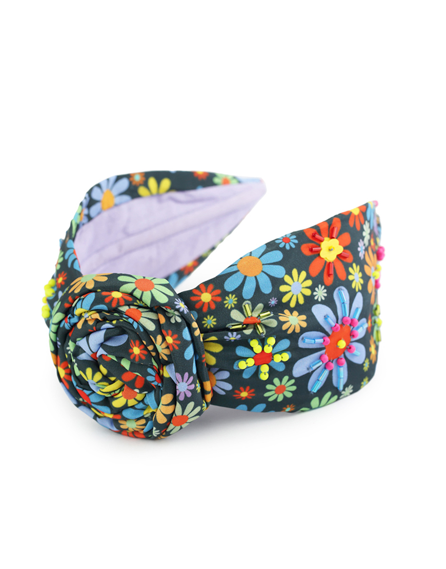 Navy Floral Headband - Image 2