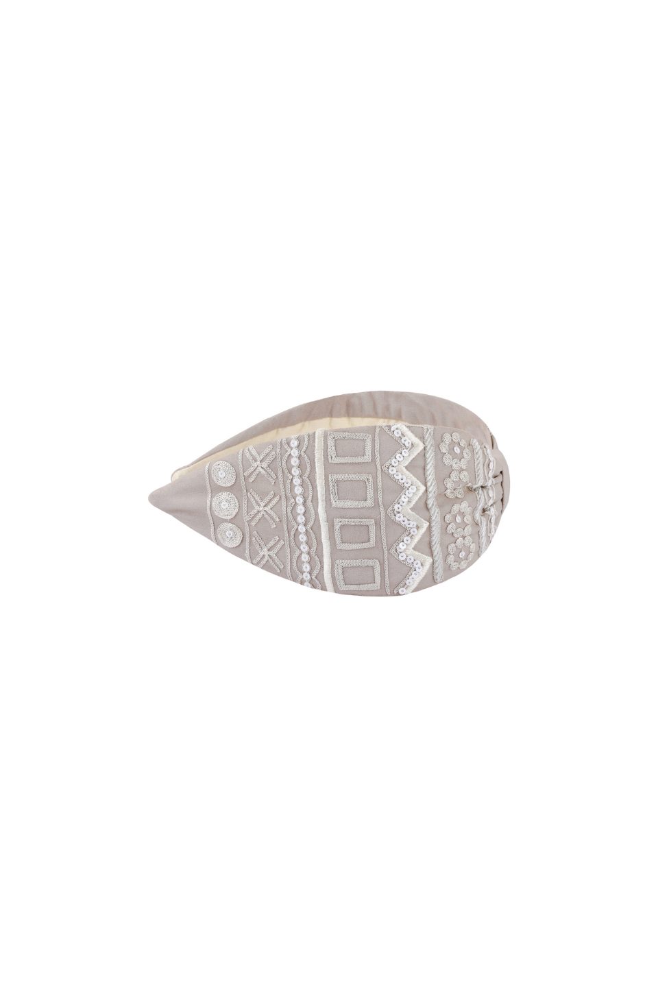 White & Beige Headband