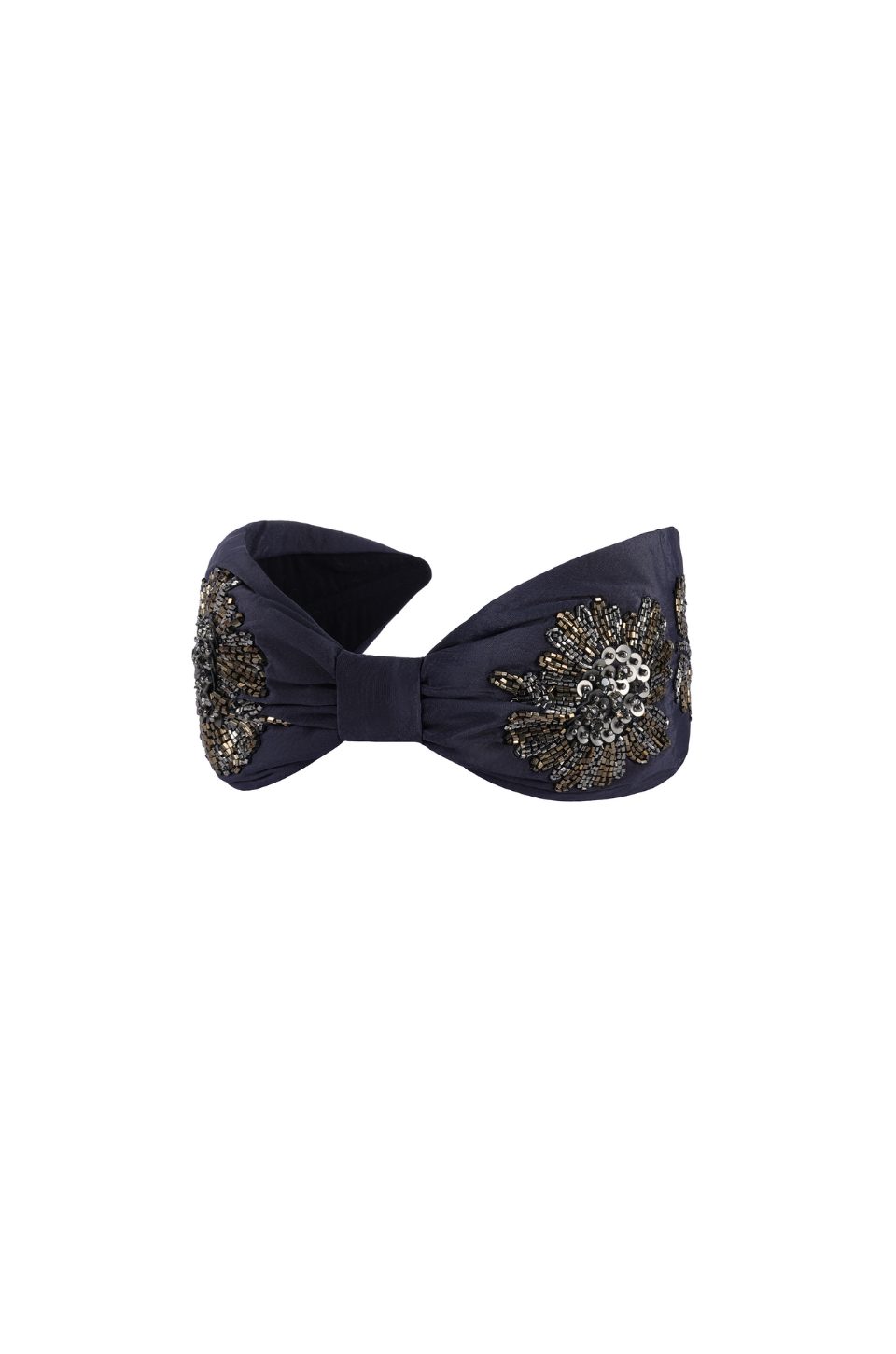Navy Satin Headband - Image 2