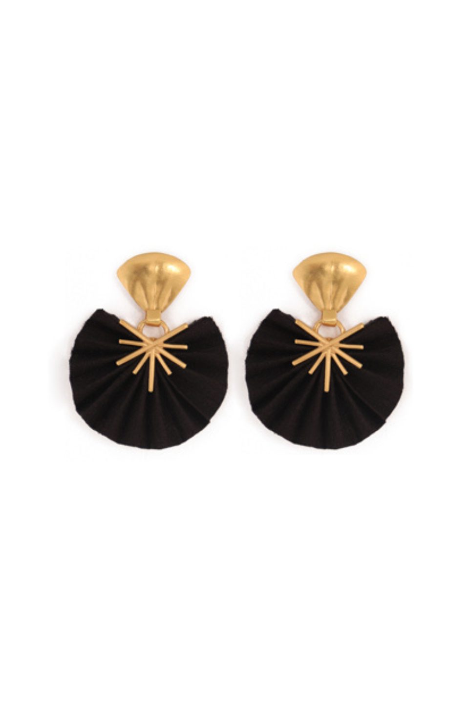 Black Fan Earrings - Image 2