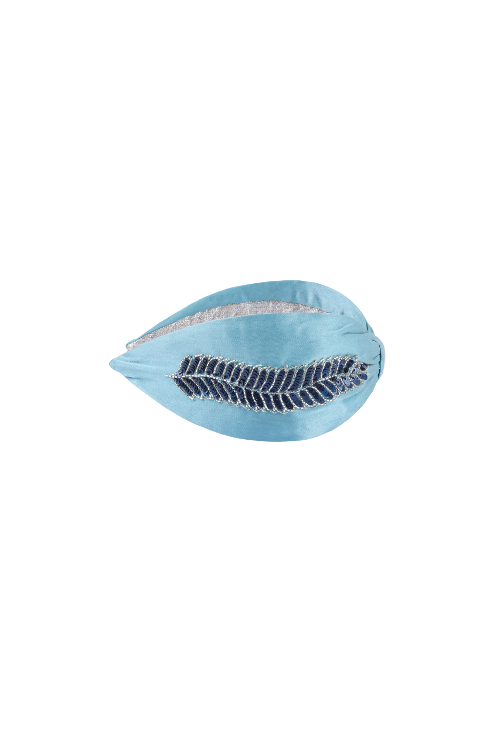 Blue Feather Beads Headband