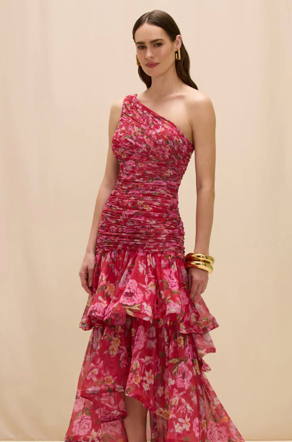 Peony Asymmetrical  Maxi Dress by PatBO