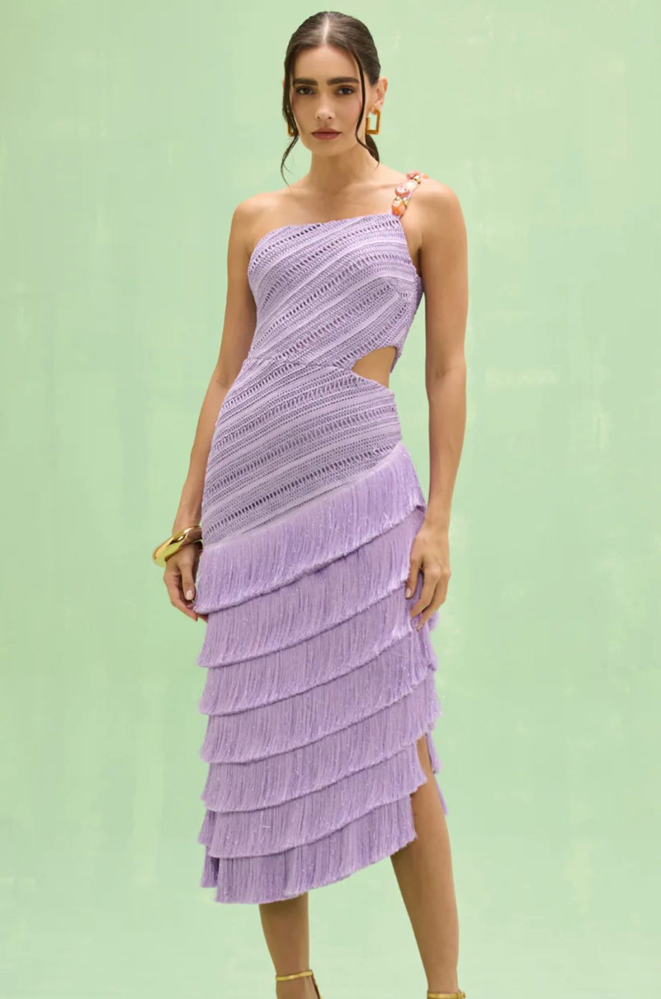 Lila Fringe Cut Out Dress by PatBO