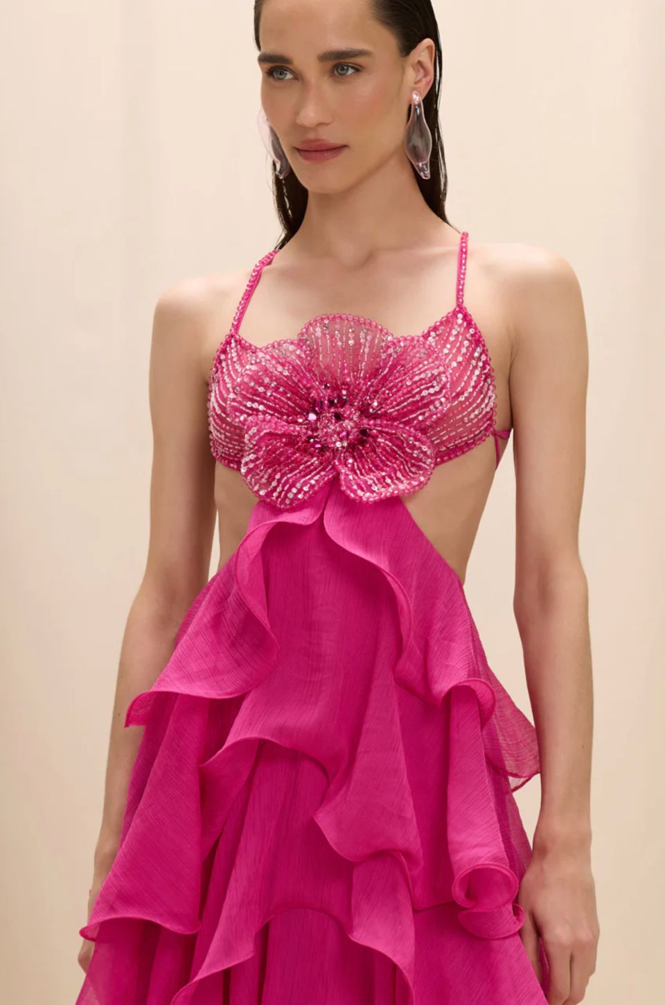 Chiffon Carmen Maxi Dress by PatBO - Image 3